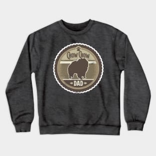 Chow Chow Dad - Distressed Chow Chow Silhouette Design Crewneck Sweatshirt